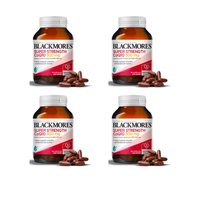 【香港直邮】 澳洲 BLACKMORES 澳佳宝 高浓度300mg 辅酶Q10 60粒/4瓶/八月量 大容量更划算