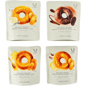 【Olive Young's #1】Bagel Chips,Honey Butter+Garlic Butter+Choco Cinnamon+Cream Soup Flavor 4 Flavor【4 Combo Packs】