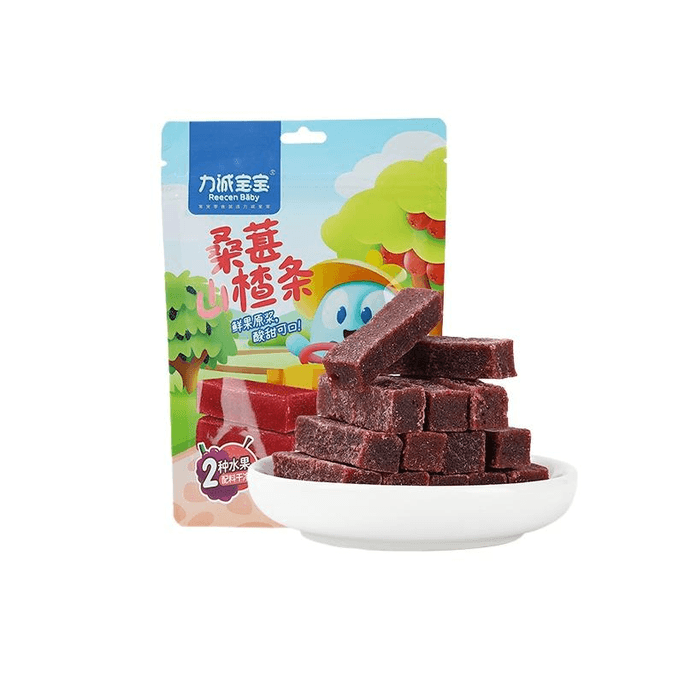 【中国直邮】力诚宝宝桑葚山楂条开胃解腻蜜饯干果丹皮零食90g*1袋