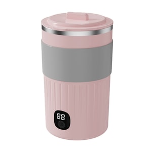 【中國直郵】 晶雅家 數顯溫自動攪拌咖啡杯 磁懸感應便攜式沖泡杯 粉紅色 一隻裝