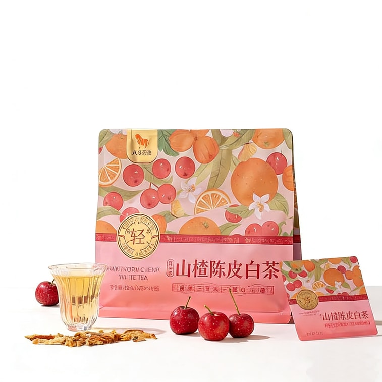 【中国直送】巴馬茶業 サンザシとミカンの皮入り白茶、白茶、茶葉、健康茶、フレーバー白茶、63g [3g×21袋] 4