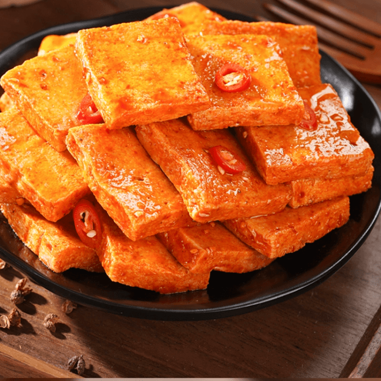 HAOWEIWU FOODS Spicy fish tofu tender fish Q-bomb snacks dried tofu 5  bags*22 grams - Yami.com