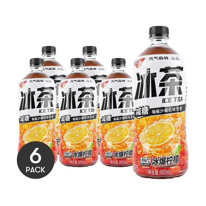레몬 아이스티 저당, 30.43 fl oz *6【6팩】