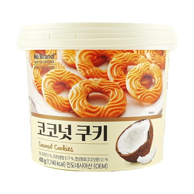 韩国No Brand 曲奇饼干 椰子味 400g