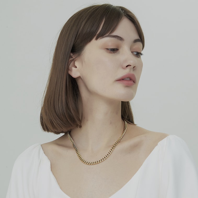 SHAPES STUDIO 金色叠戴Curb项链 粗款 一条 4