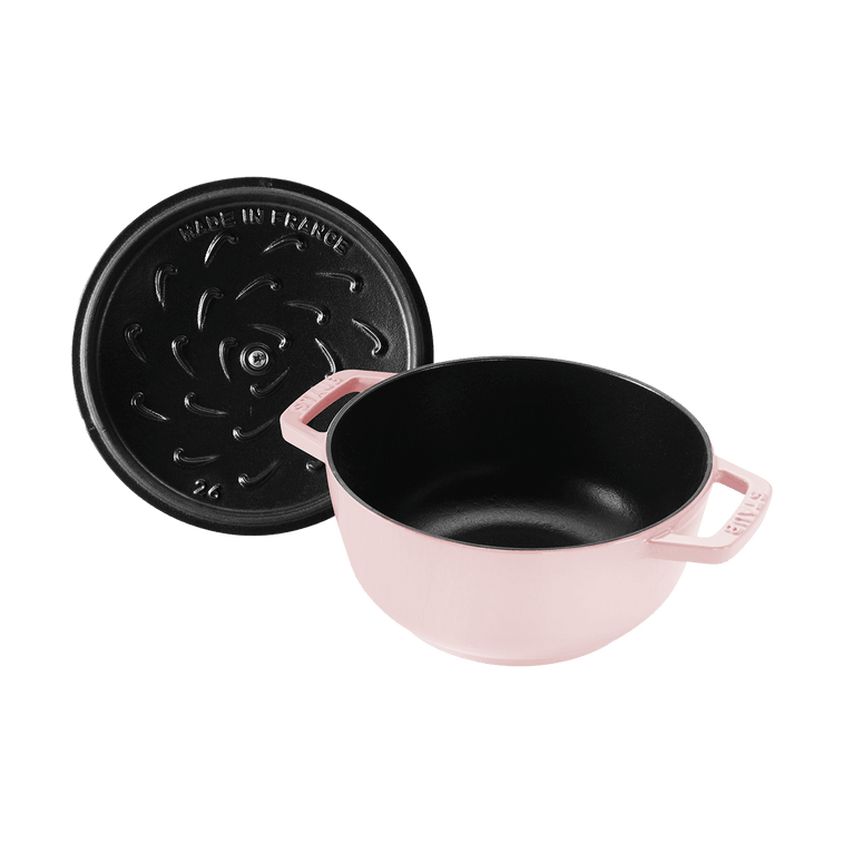 法国STAUB珐宝 铸铁锅 海鲜锅焖锅汤锅 多功能珐琅锅 4.73L 牡丹粉 4