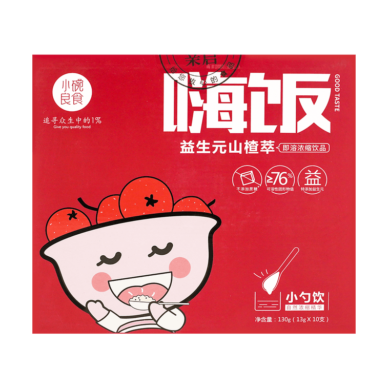 小碗良食 嗨飯益生元山楂萃 一匙山楂膏 助消化開胃 10支入【老少皆宜健康飲】 5
