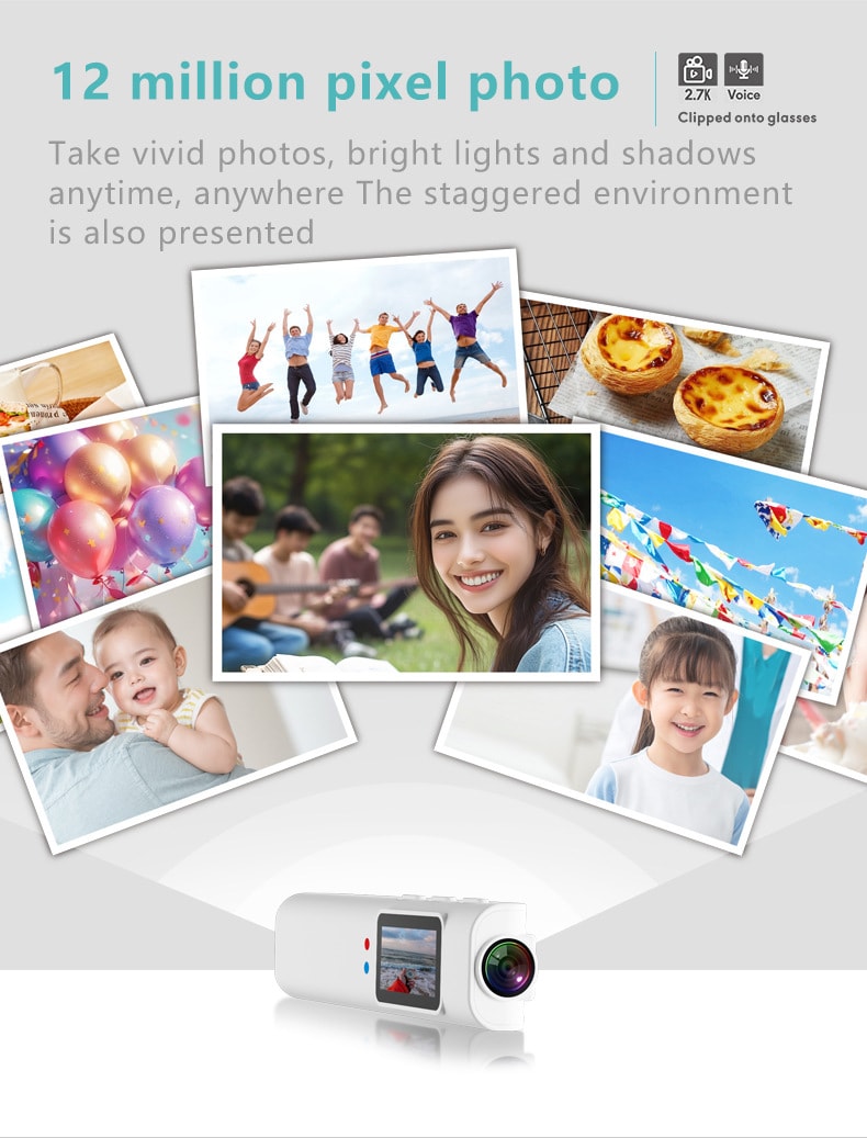 【中国直邮】 晶雅家 旅行骑行记录神器!1080P WiFi 眼镜运动相机 含 128G 内存卡 白色一套装