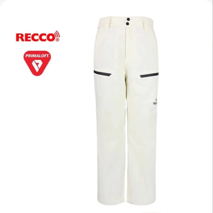 【中國直郵】【黑五大促】 ISEEMIGGA 【寒武紀】25新款滑雪服男女同款3L全壓膠加棉雪服套裝 白M雪褲