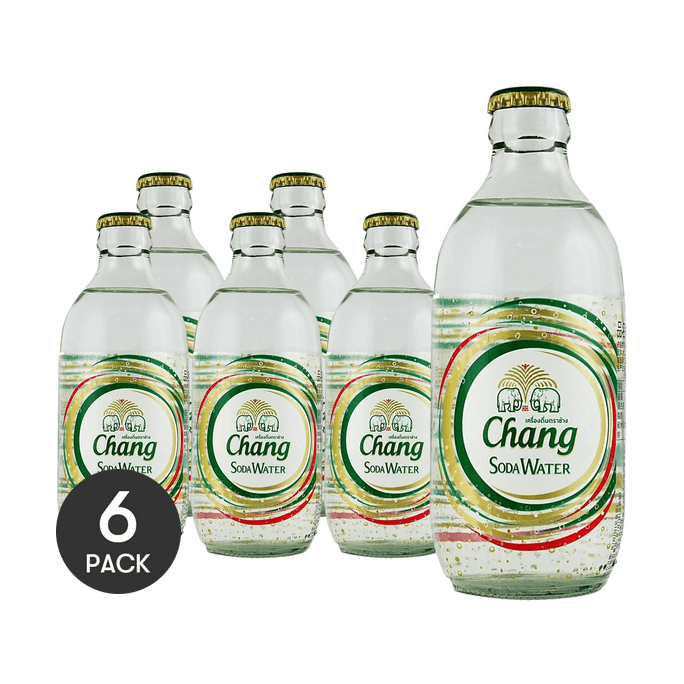 Thai Soda Water, Sugar-Free Strong Sparkling Water, Original Flavor, 10.99 fl oz *6【6 Packs】【0 Sugar 0 Calories 0 Fat】