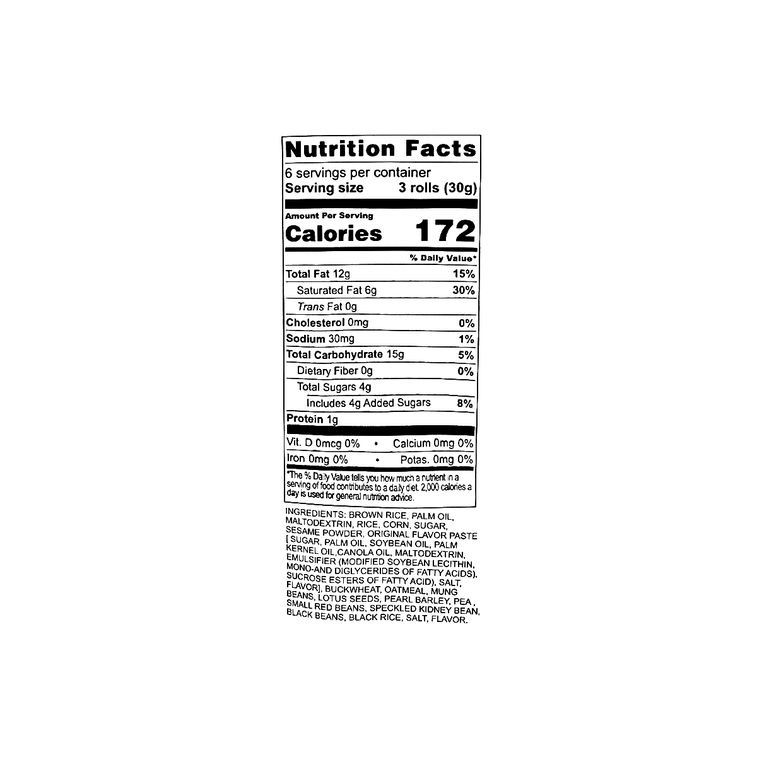 台湾北田 能量99棒 谷物米果棒 芝麻味 180g 4