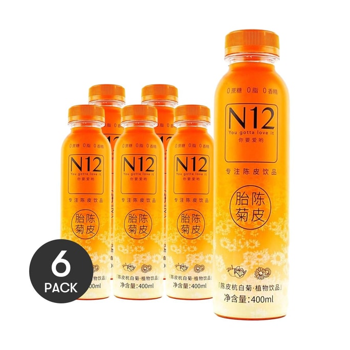 N12 陈皮胎菊 杭白菊花茶 植物饮料 400ml *6【6份超值装】【0糖0脂低卡】【自然清香 清润舒爽】【清热祛火滋补养生茶】
