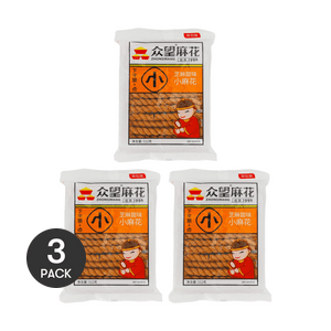众望 小麻花 低糖芝麻甜味 112g *3【3份超值装】【包装随机发送 】