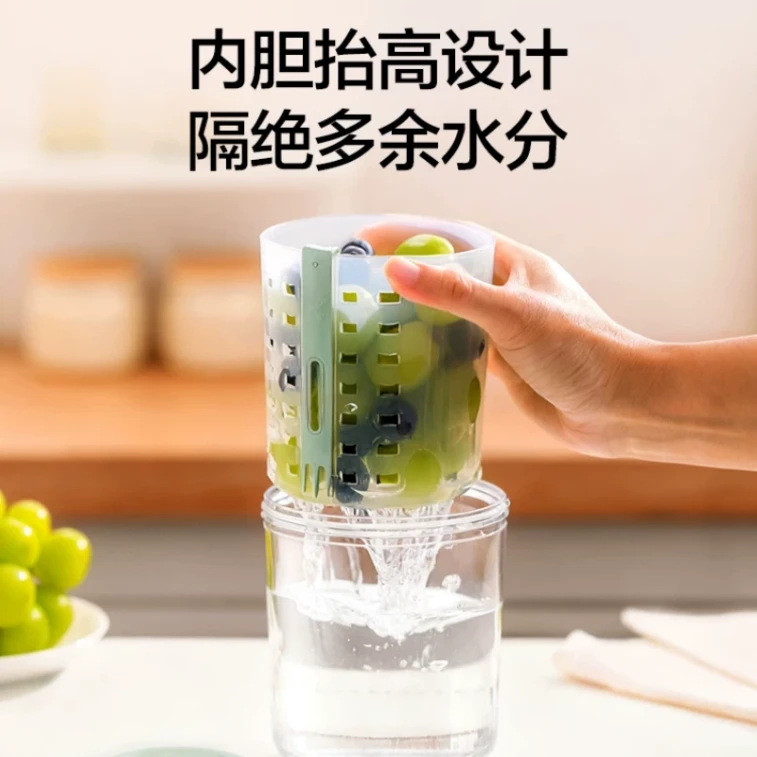 [중국 직배송] 모커 과일 및 채소 세척기, 가정용 식품 살균기, 과일 세척 도구, 완전 자동, 살균 및 농약 잔류물 제거, 카다멈 그린 (1개) 3