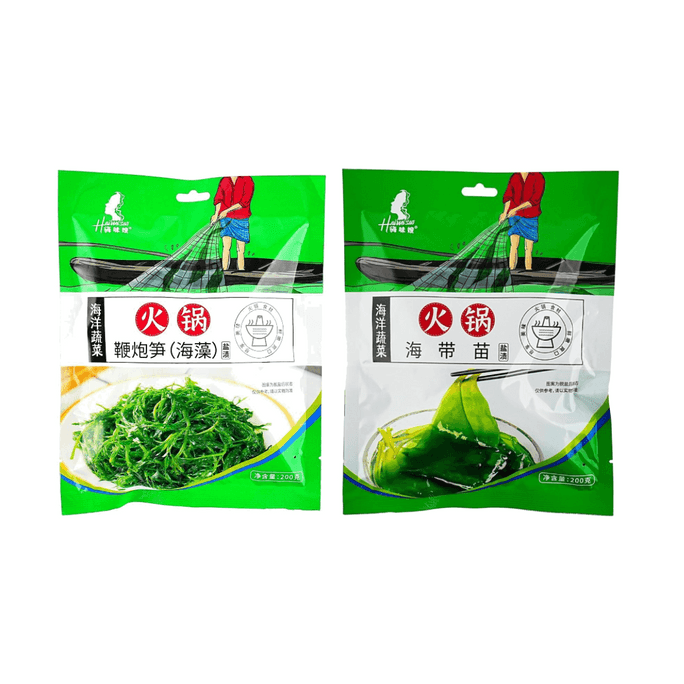 海味嫂 鹽漬鞭炮筍+火鍋海帶苗 400g【2件超值組合裝】【火鍋脆脆菜】【可涼拌麻辣燙涮火鍋】