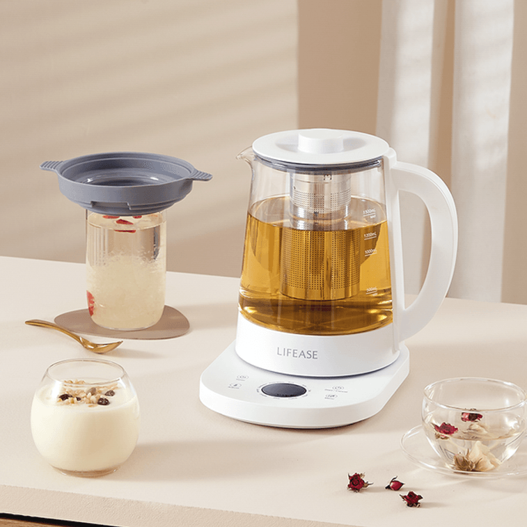 【美仓发货 5-7日达】网易严选 美颜健康喝出来 炖煮双胆多功能养生壶 1.5L 白色 含茶蓝+炖盅 7