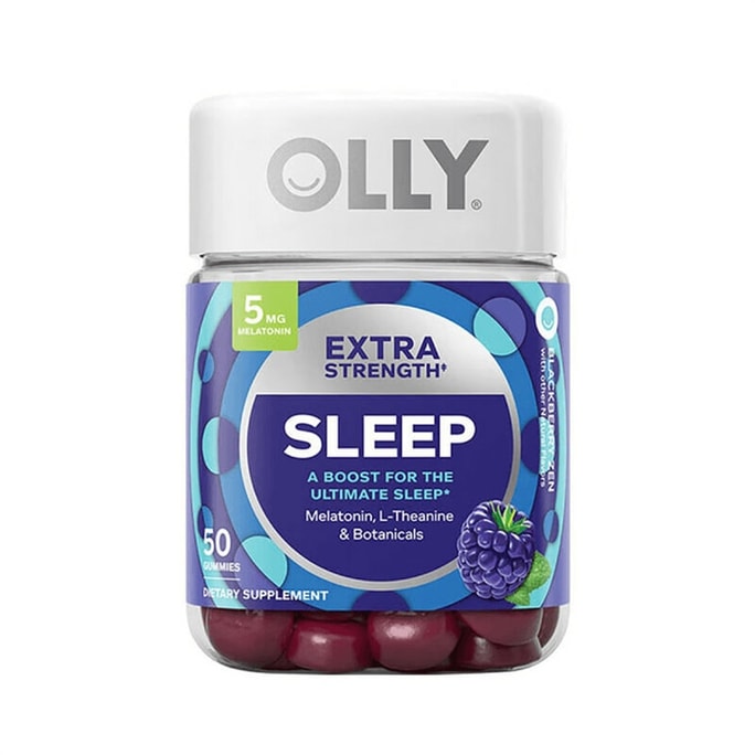【中國直效郵件】OLLY 褪黑素安瓶軟糖 睡眠糖睡眠片 5mg褪黑素加強 50粒/瓶