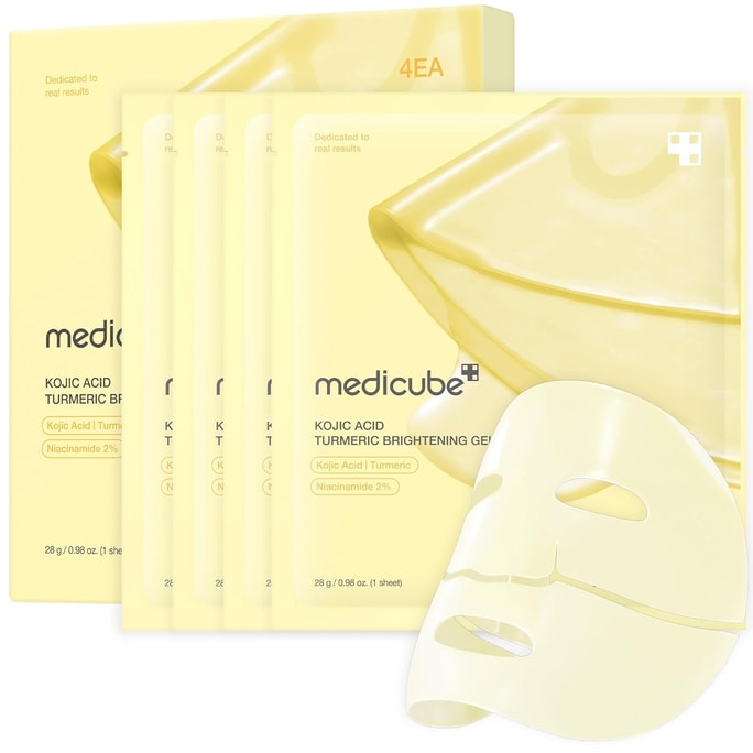 Medicube Kojic Acid Turmeric Brightening Gold Jelly Gel Mask  Overnight Face Mask for Glass Glow Skin 28g 4 ea.