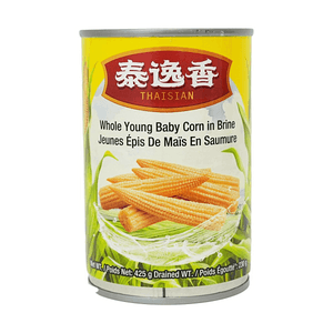 Whole Young Baby Corn In Brine 14.99oz【Tender and Crunchy】【Sweet and Flavorful】