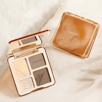 Highlight & Contour Palette, Matte & Shimmer Finish, 0.32 oz #02 Warm Tones