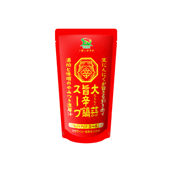 日本SUNDINER 辣蒜蓉酒糟味噌湯底 火鍋底料 3-4人份 600g