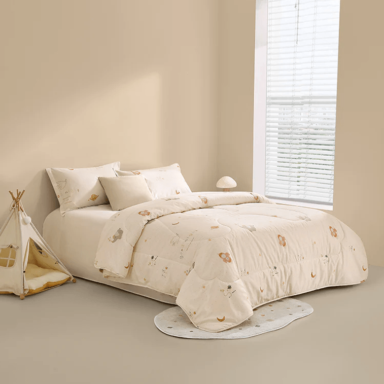 [중국 직접 우편] 루오라이 홈 텍스타일 어린이용 A급 코튼 대두 항균 부드러운 실크 이불 - 굿나잇 엘리펀트 겨울 이불 200*230cm 퀸 사이즈에 적합 7