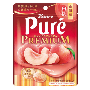 【日本直郵】 日本 KANRO pure高級系列 限定 山梨產白桃味軟糖 54g