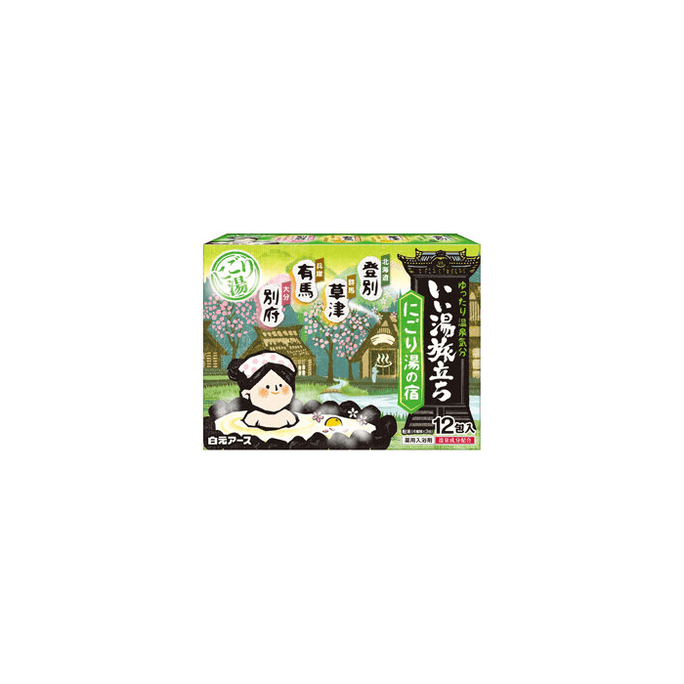 EARTH Hakugen Iiyu Tabidachi 温泉入浴剤 グリーン 12個入 アソート