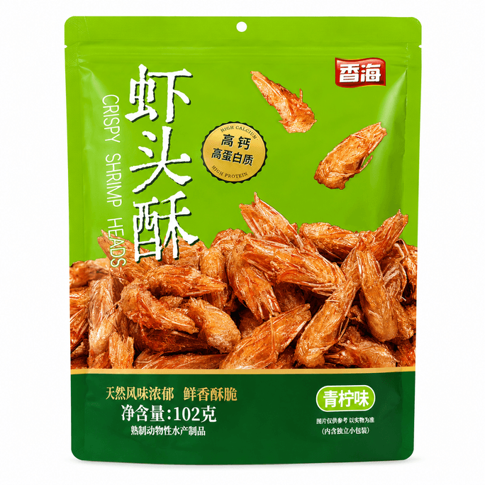 香海 蝦頭酥溫州老字號高鈣高蛋白酥脆條狀兒童休閒零食102g