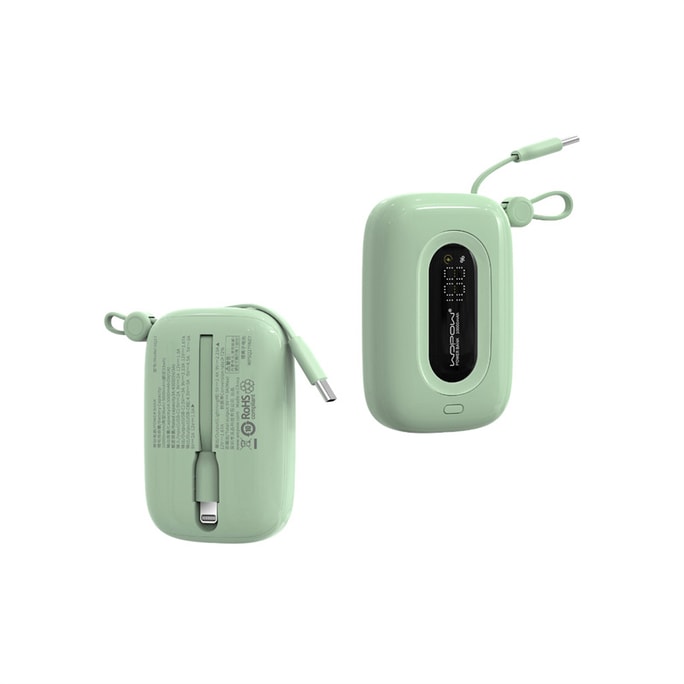 Charger With Cable High-capacity Fast-charging Compact And Portable Vanilla Green