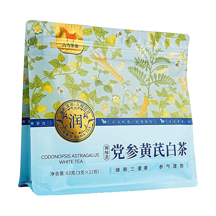 八马茶业 党参黄芪白茶 紧压茶叶茶包 21包入 63g 【清甜滋养 温润不燥】【干净配料 健康养生茶】 7