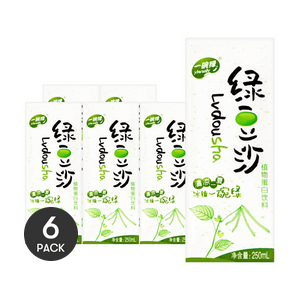 【超值装】一碗绿 绿豆沙 250ml*6 火锅甜品 【冰镇后饮用爆好喝】【冷冻后变绿色心情】【清凉解暑】