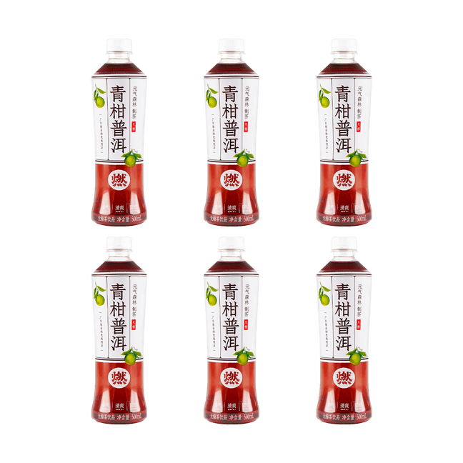 【超值装】元气森林 燃茶 青柑普洱茶 500ml*6瓶【0糖低卡】