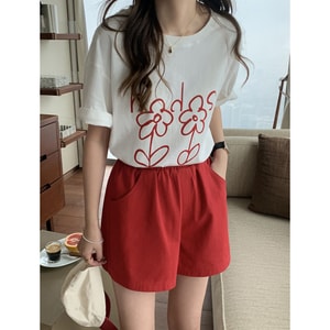 夏季新品 运动休闲短裤 S码 红色款 1件