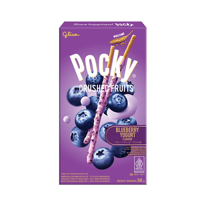 【马来西亚直邮】 泰国 格力高泰国 POCKY百奇 果碎蓝莓酸奶味 饼干棒 38g