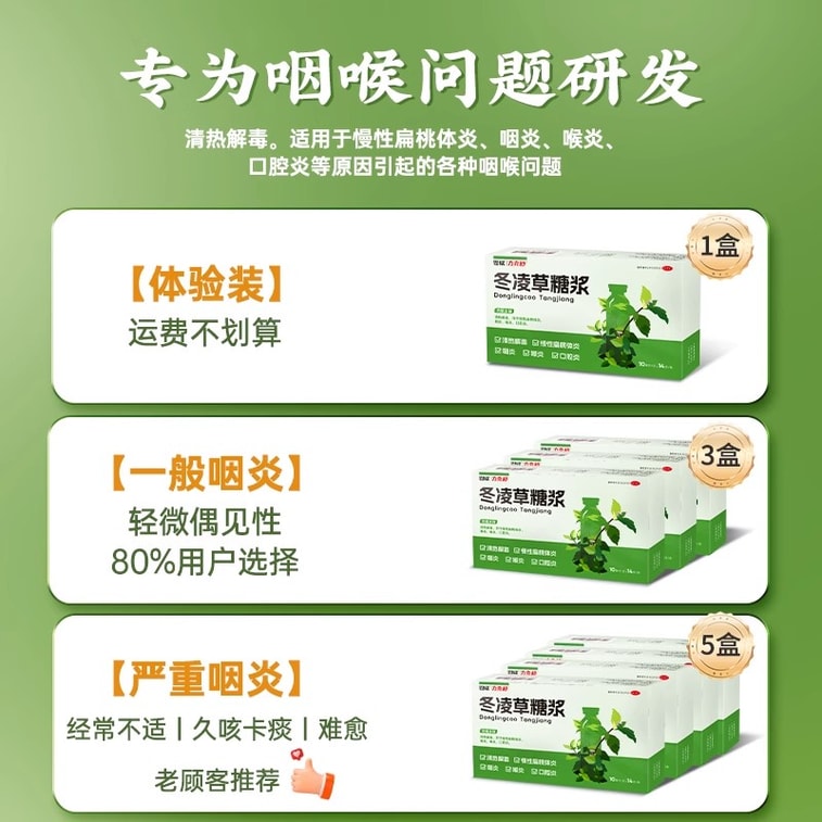 Donglingcao Syrup for Pharyngitis Special Lozenges Chronic pharyngitis 14 tablets per box 3