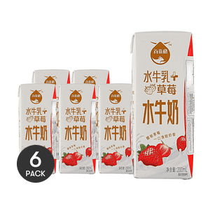 百菲酪 草莓水牛奶 200ml *6【6份超值装】【营养早餐奶】