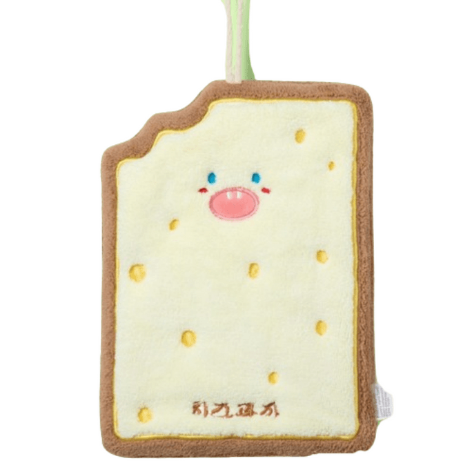 【中国直邮】 胖萌萌 可爱擦手巾挂式吸水加厚卫生间卡通擦手帕毛巾洗手小方巾厨房抹布 芝士饼干 一个装