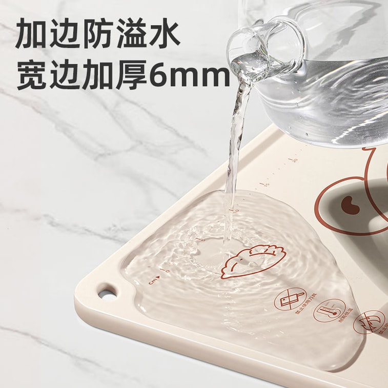 スロータイム大型抗菌シリコンニーディングマット（45×65cm）厚みのある縁（5mm）付き [食品グレードのローリングマット] 生地をこねたり、ベーキングをしたり、作業台として使用できます。小さな生地用ナイフブラシまたは麺棒が付属しています。45×65cm 6