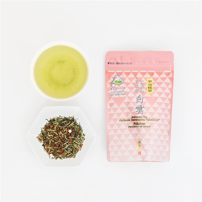 【日本直邮】FUKUJUNE 福寿园 茶茎玄米茶白雲 茶包 2g×10袋