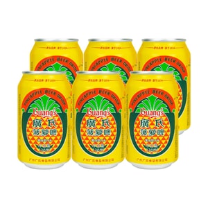 广式 菠萝啤果味汽水饮料 330ml*6罐 【无酒精 经典老字号】