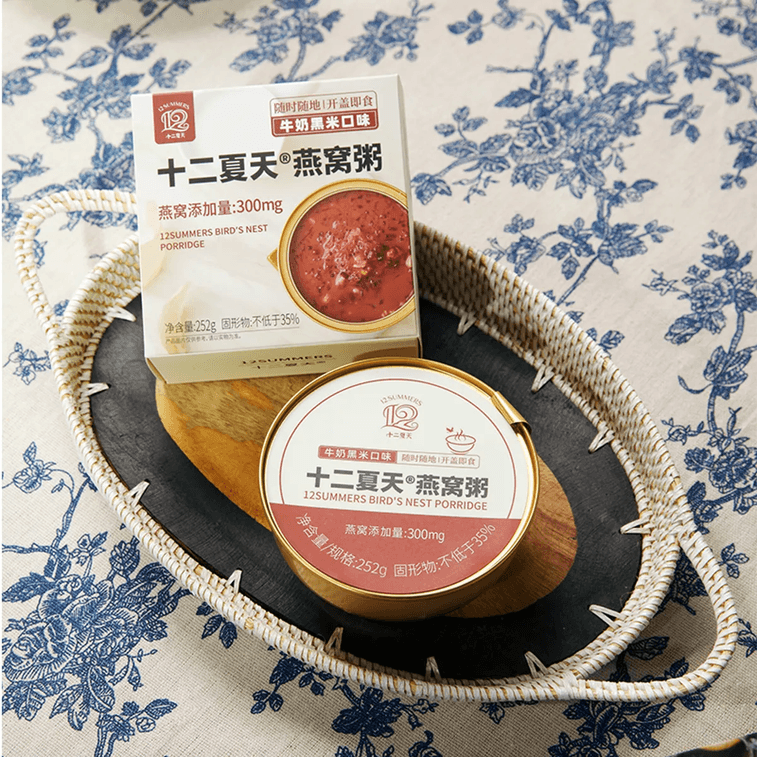 十二年夏天 燕窩粥 牛奶黑米口味 單碗裝 252g【即食免煮早餐代餐粥】 4