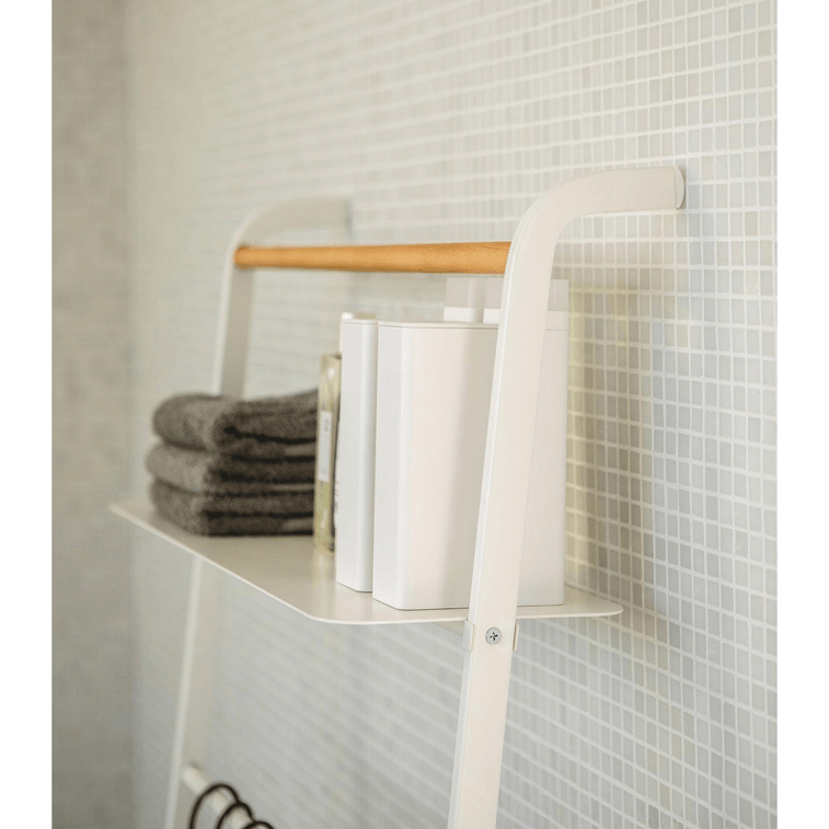 Leaning Storage Ladder With Shelf (63 H) - Steel Black 5