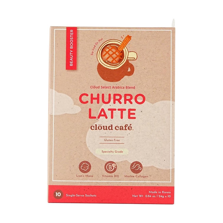 Collagen Churro Latte Smooth Instant Coffee With Marine Collagen Peptide Lion’s Mane Extract Vitamin B12 10 Sticks 3