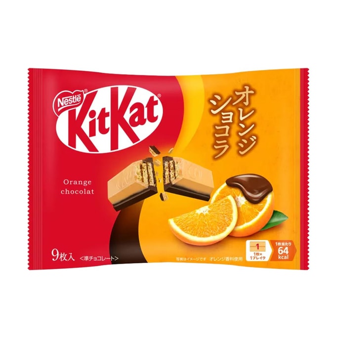 日本NESTLE雀巢 KITKAT奇巧 橘子風味巧克力威化餅乾 9枚入 104g