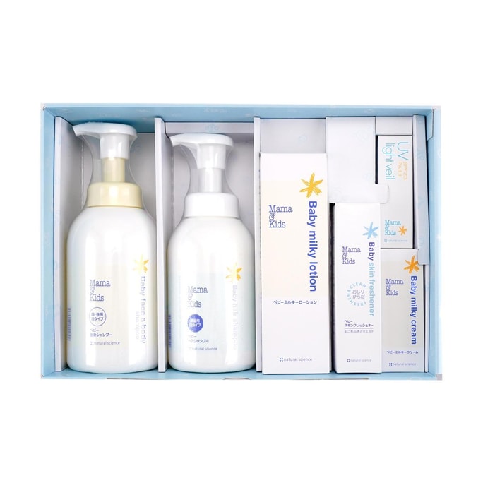 Mama&Kids Baby Skincare Gift Box Set, Additive-Free & Hypoallergenic, Newborn Moisturizing Care Kit