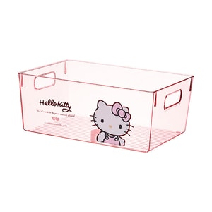 Sanrio Hello Kitty Cloud PET Clear Storage Box, Desktop Cosmetics Stationery Organizer
