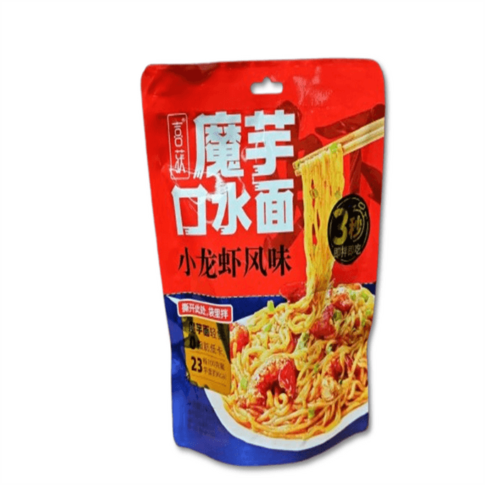 【中國直郵】 喜獲 蒟蒻口水麵低卡0脂小龍蝦風味蒟蒻麵246g袋