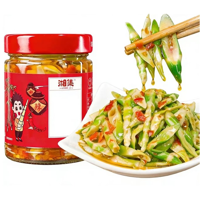 【中國直郵】 湘集 乾飯兄弟下飯菜228g*香辣青筍尖佐餐拌飯開味剁辣椒醬湖南特產鹹味