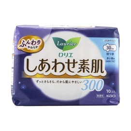 日本KAO花王 LAURIER樂而雅 F超柔軟系列 超長量多棉柔衛生棉 溫和無刺激 夜用300mm 10片入